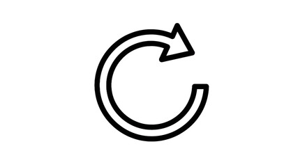 Outline of a rotating arrow symbol with a transparent background for design