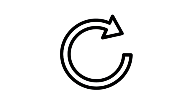 Outline of a rotating arrow symbol with a transparent background for design - Powered by Adobe