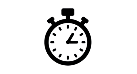 Outline of a stopwatch against transparent background for time concept