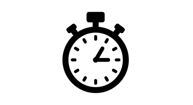 Outline of a stopwatch against transparent background for time concept