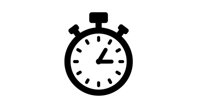 Outline of a stopwatch against transparent background for time concept