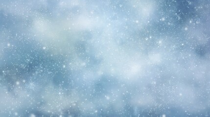 Fototapeta premium Snowflakes gently fall in a serene winter landscape during a snowy afternoon light