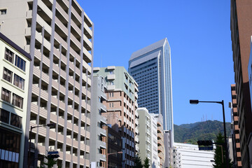 Obraz premium 快晴の神戸の街並み