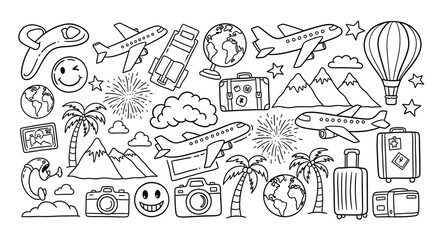 Fototapeta premium hand drawn vector set of hand drawn illustrations
