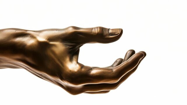 Bronze sculpture of an outstretched hand