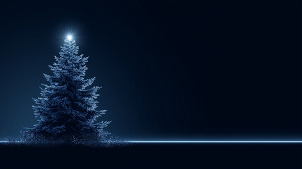Illuminated Christmas Tree on Dark Background