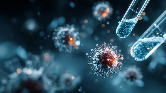 Visualizing the complex chemistry of drug development. Viral contamination. A luminous view: complex chemistry with enhanced detail in science. Airborne pathogens. Contagious agents.