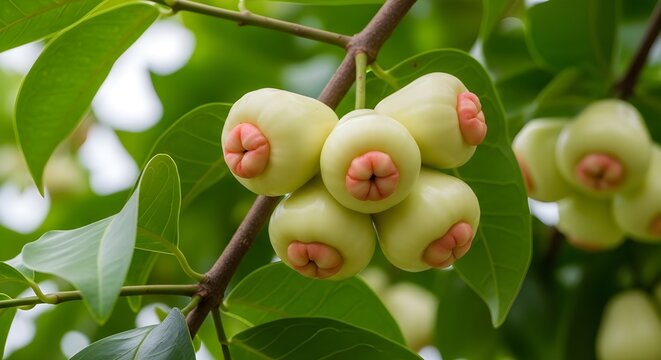 fruit clusters on the tree