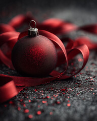Red Christmas Ornament with Ribbon