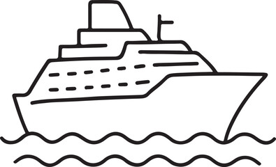 Fototapeta premium out line a large cruise ship on the ocean showcasing its design and features