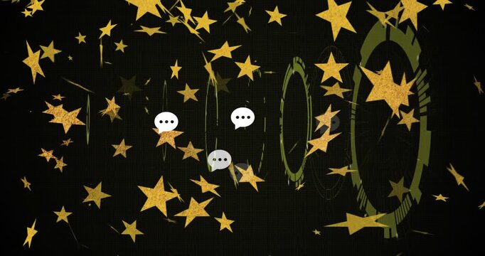 Chat bubble appearing triggers green HUD rings pulsing and contracting to visualize message flow