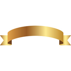 Elegant Gold Ribbon Banner With Transparent Background For Text And Design Elements