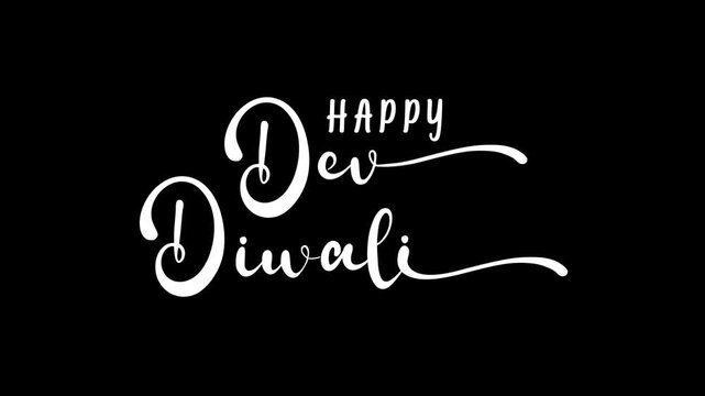 Happy dev diwali text animation ideal for festive designs, social media posts, greeting cards, or invitations celebrating the indian festival of lights.