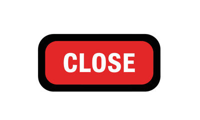 Minimalist Red Closed Button Sign, Simple Vector Close Icon Illustration