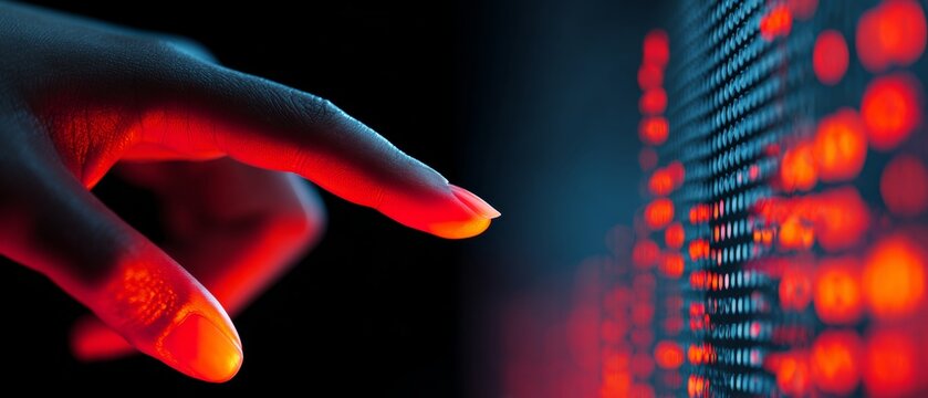 Innovative digital interaction in reverse supply chain management. Vivid gradient. Interacting with cutting-edge digital solutions for returns logistics. Minimal layout. Color blocking.