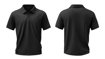 Dark gray polo shirt, front and back views (5)