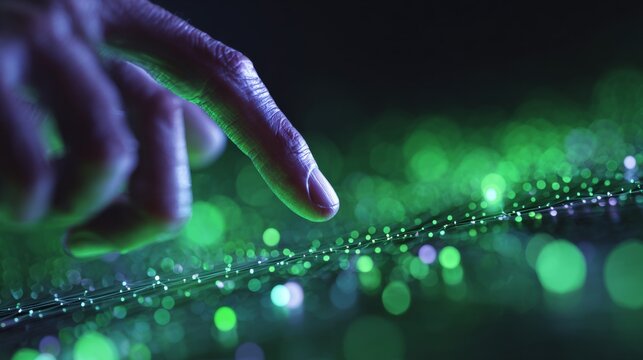 The cutting edge of commerce: ai and the art of big data processing. Machine learning. A businessman delves into the world of ai-enhanced data on a virtual screen. Data connectivity.