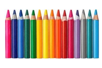 Row of colorful crayons