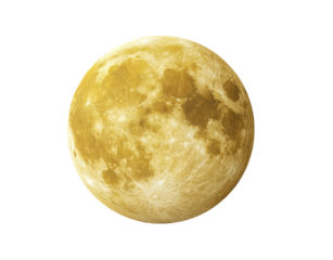 Full golden moon, detailed craters