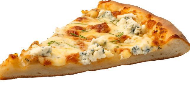 Slice of gourmet pizza with blue cheese - Powered by Adobe