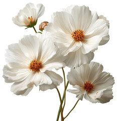 Obraz premium Close-up of delicate white cosmos flowers
