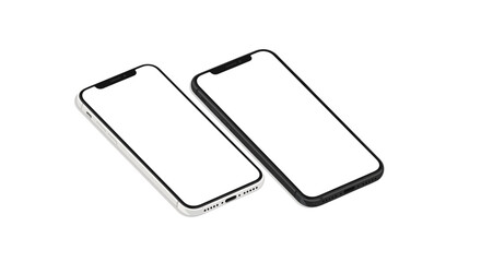 Modern smartphone mockup with blank screen for app presentation or advertising design