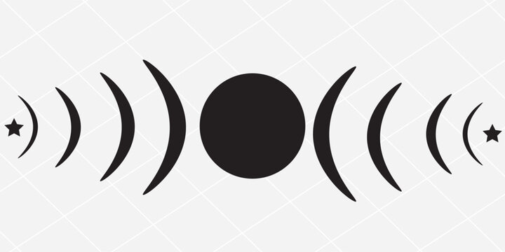 The moon phase astronomy icon on white background.