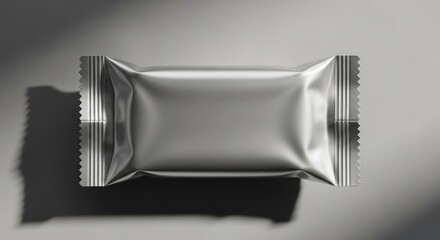 Sleek Silver Foil Wrapper: A Modern Product Packaging Mockup for Branding and Design Visualization