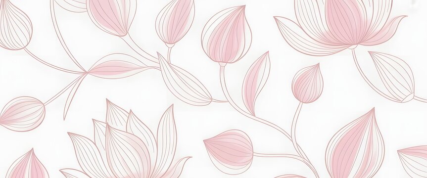 Delicate pink floral pattern with subtle texture and artistic line drawing, perfect for elegant backgrounds and decorative designs