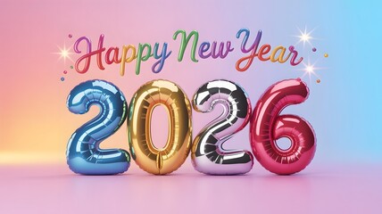 Happy new year 2026, creative design , typography design