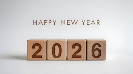 Minimal Happy new year 2026, creative design , typography design, banner design