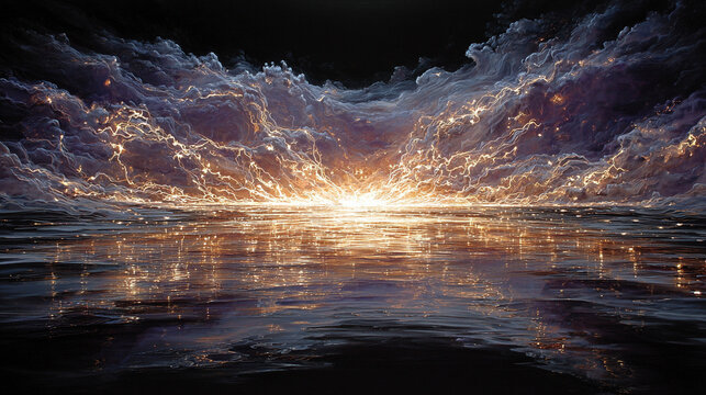 Abstract depiction of energy and flow, with vibrant luminous waves and dynamic motion, creating a futuristic, fluid, and visually striking digital art scene.