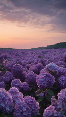 Gorgeous Lilac Blooms Under Gentle Evening Light, Creating a Serene and Beautiful Floral Landscape Outdoors