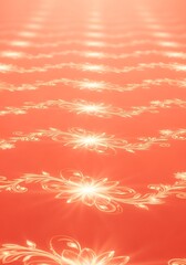 Ethereal floral pattern with gentle illumination on a coral surface