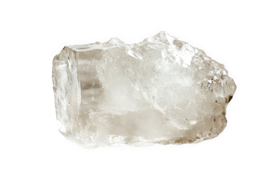 A translucent crystal specimen isolated on transparent background, showcasing its natural formation and unique crystalline structure, perfect for geology enthusiasts and collectors