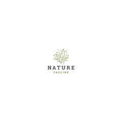 Line Nature Flower Studio Logo Design Template