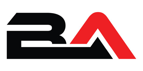 abstract creative ba letter logo design art.