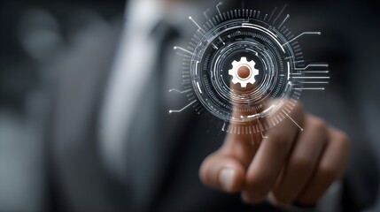 Smart AI interface managing business operations, reducing workflow costs and enhancing quality control through automation and real-time system analytics jpg