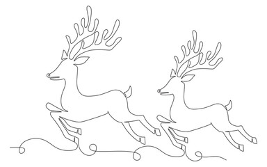 continuous line of two deer 1...