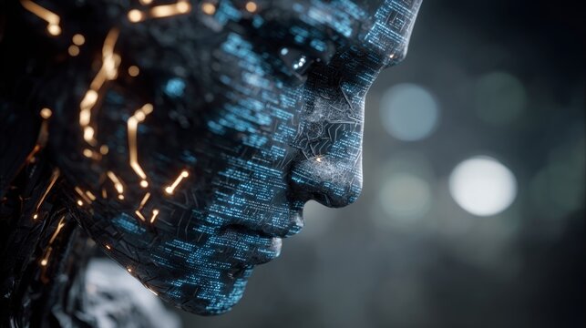 Guardians of the digital realm: a day in a high-tech command center. Human robot. Futuristic command center: cybersecurity with holographic displays. Technology progress. Data intelligence.