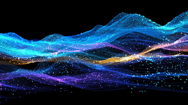 A flowing stream of digital particles forms a dynamic data current, symbolizing information transfer, connectivity, technology, and the abstract energy of modern networks.
- Powered by Adobe