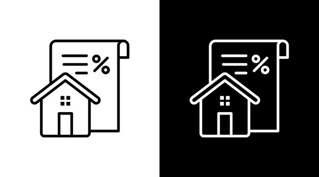 Property Tax  White Icon Set Design