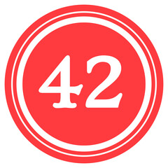 Red circular design with number '42' at the center