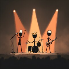 halloween party poster with skull stick figure illustration