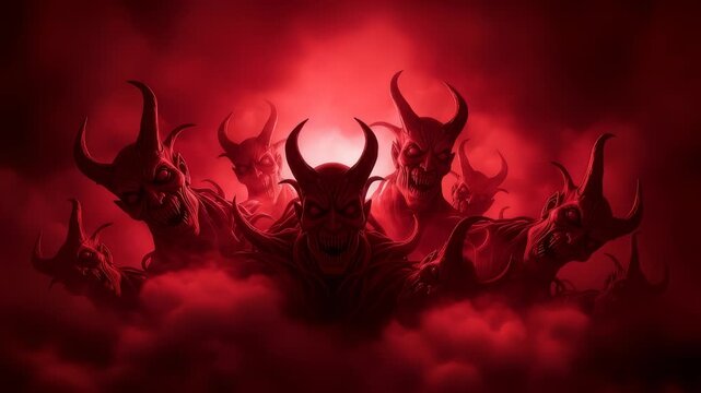 Crimson Demons Unleashed: A Nightmare Descent into the Fiery Abyss of Infernal Creatures