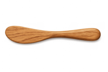 Wooden butter knife or spreader with natural grain ideal for culinary tasks and food preparation on transparent background