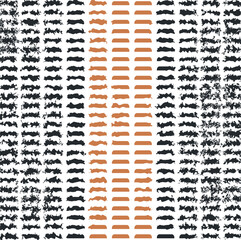 The flat figures are partially distorted at the sides of the image. In the center, they resemble gold bars.