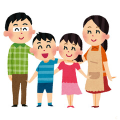 Family embrace happy and together