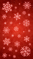 Beautiful Vertical Snowflake Illustration Wallpaper with Shining Light on Red Background