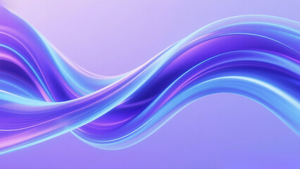 Abstract flowing wave of purple and blue light against a soft lavender background